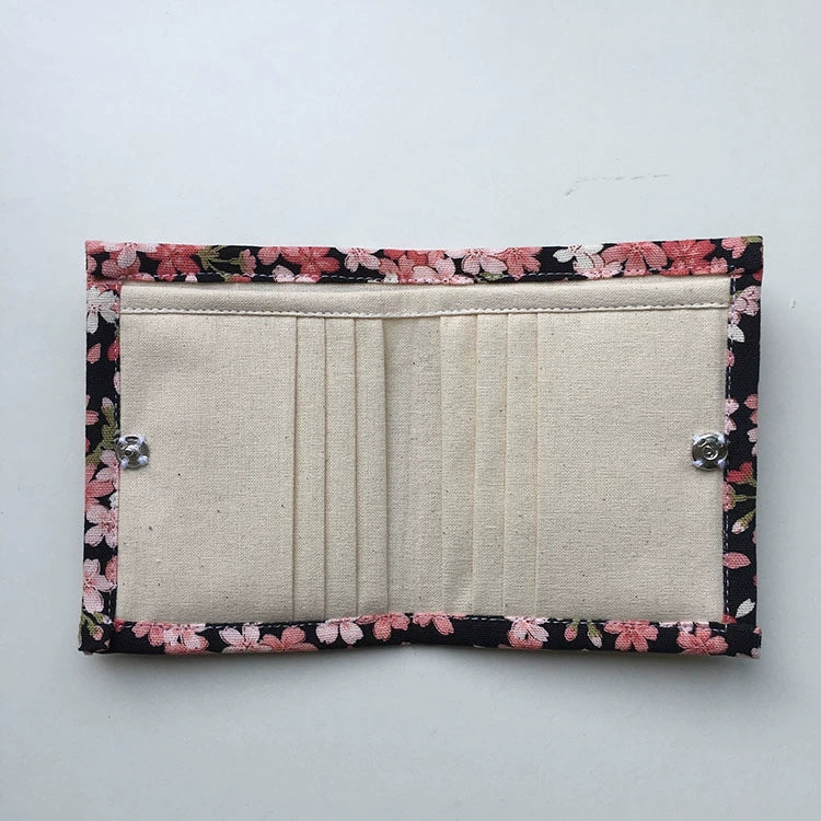 Handmade Japanese Pink Sakura Fabric Wallet