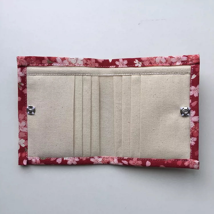 Handmade Japanese Pink Sakura Fabric Wallet