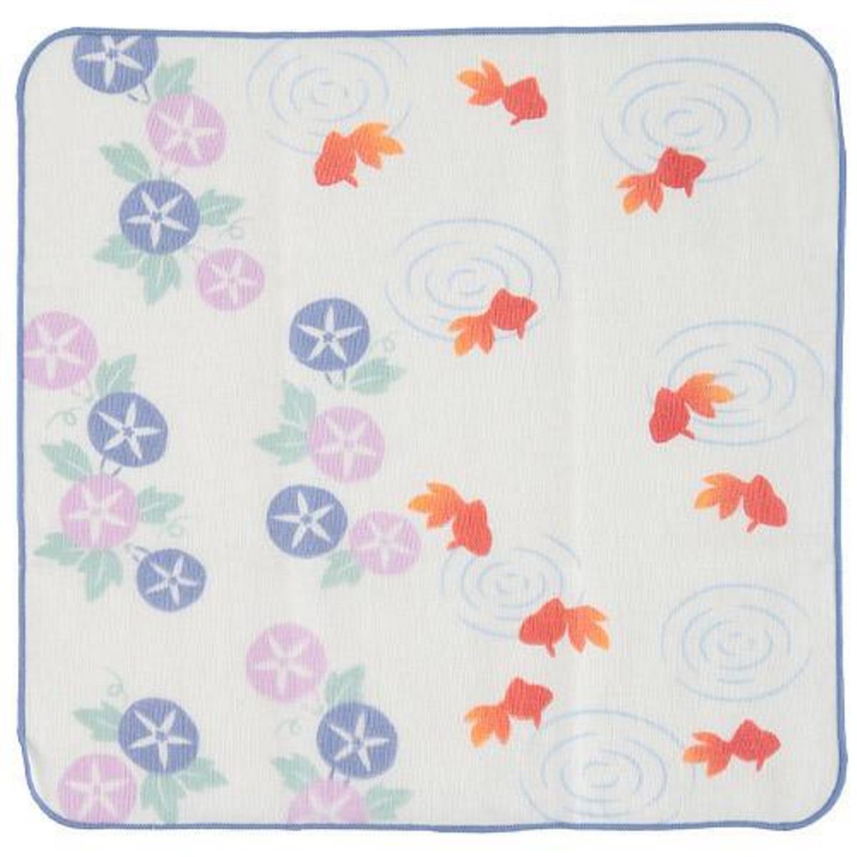 Asagao & Japanese Koi Handkerchief