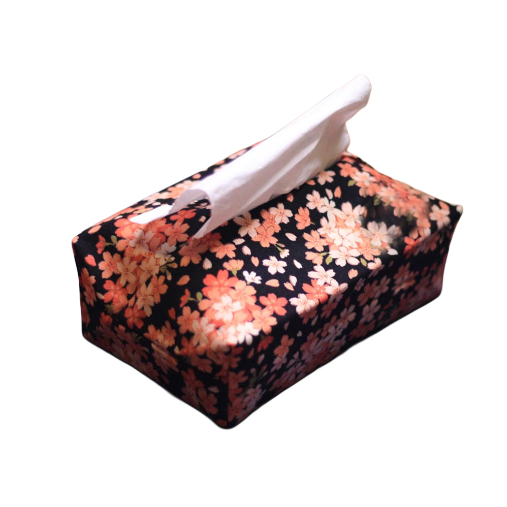 Black Pink Sakura Tissue Box Cover