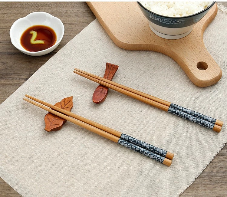 Seigaiha Bamboo Chopsticks Set