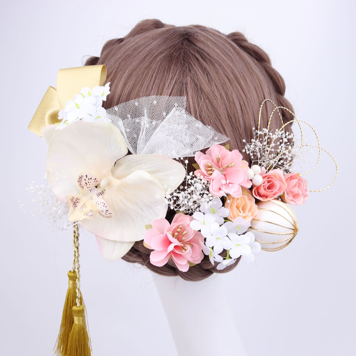 Japanese Ceremony Orchid Hair Accessories 18 Pieces Set