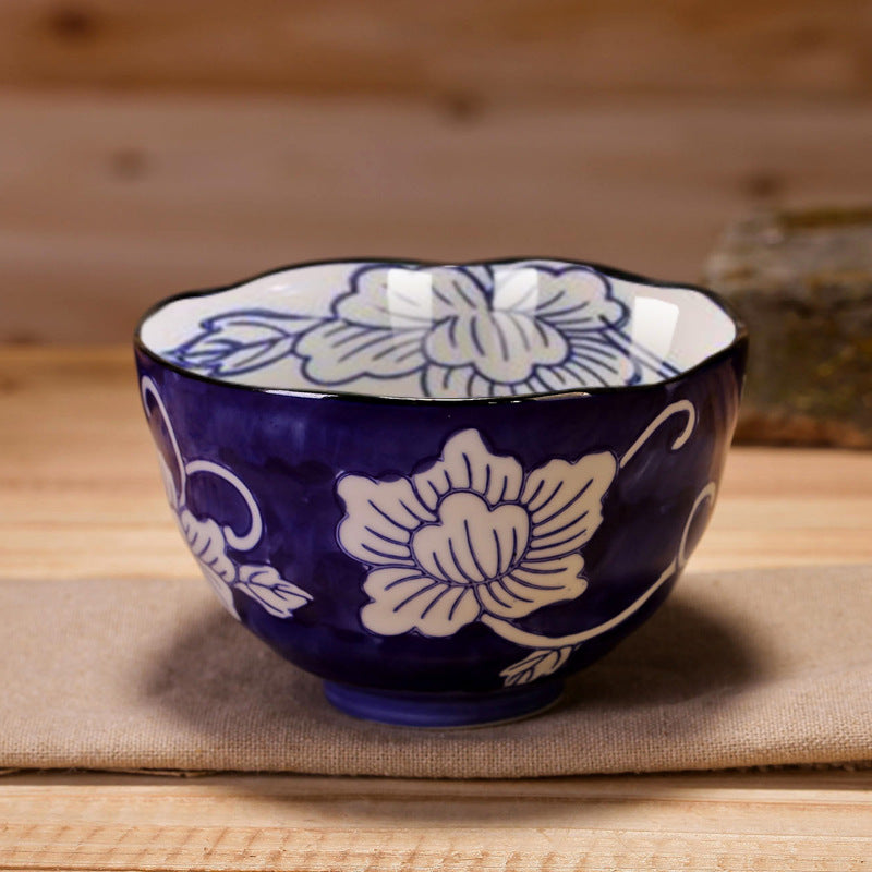 Japanese Floral Art Bowl Blue