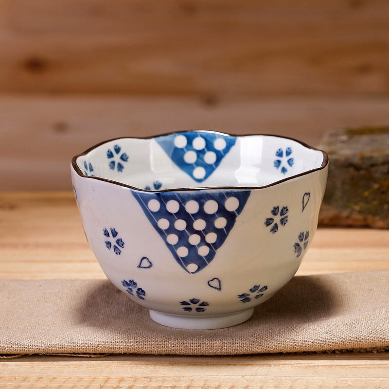 Japanese Floral Art Bowl Blue Sakura