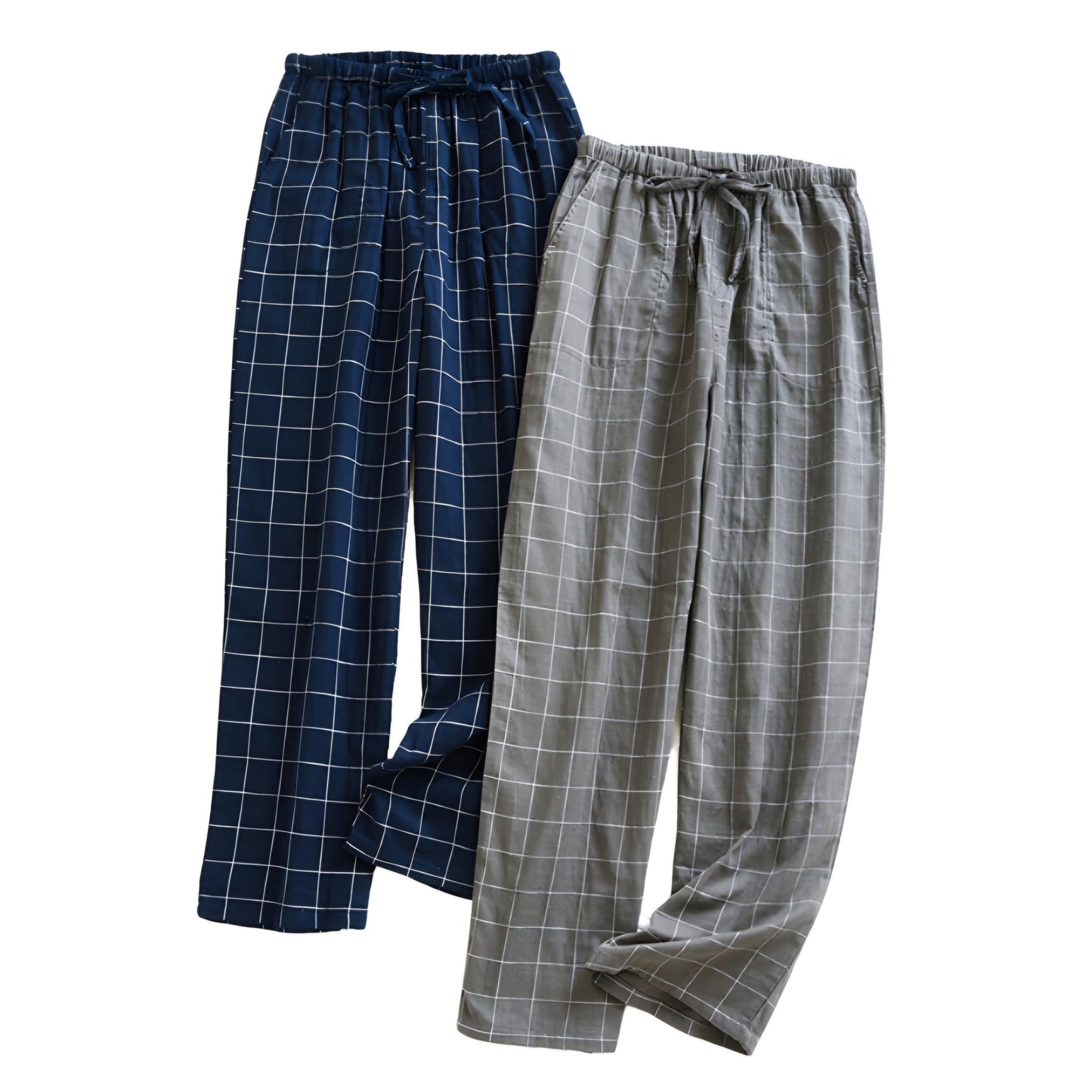 Unisex Checked Japanese Pajamas Pants