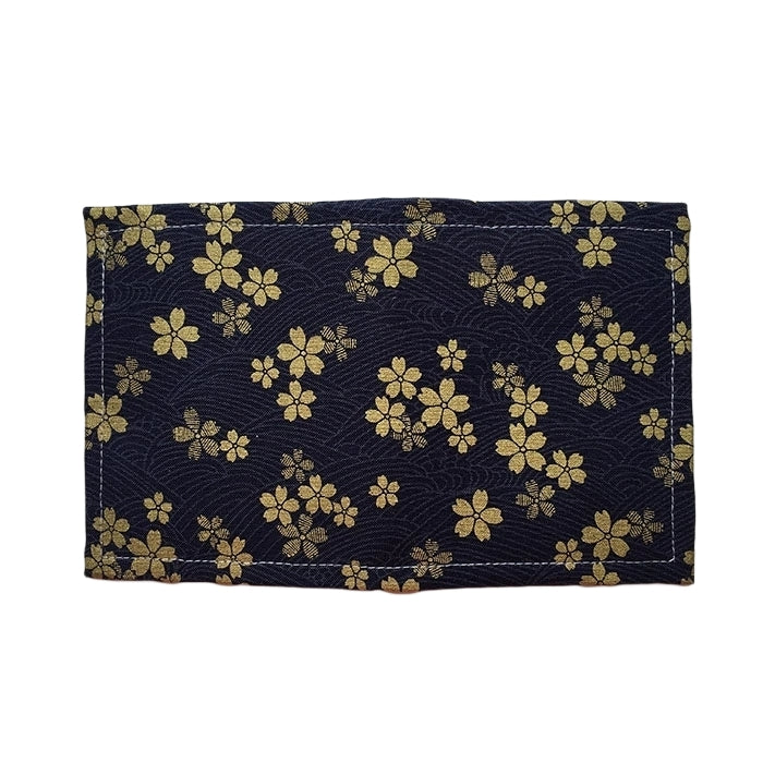 Handmade Japanese Golden Sakura Fabric Wallet