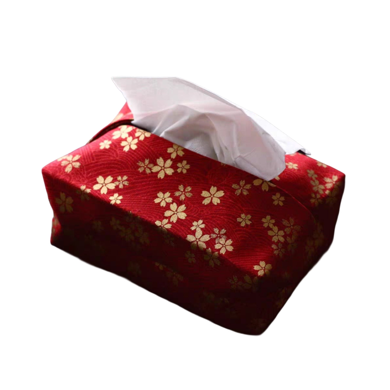 Red Golden Sakura Tissue Box Cover