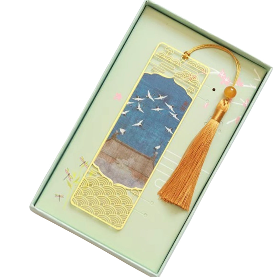 Traditional Crane Metal Bookmark