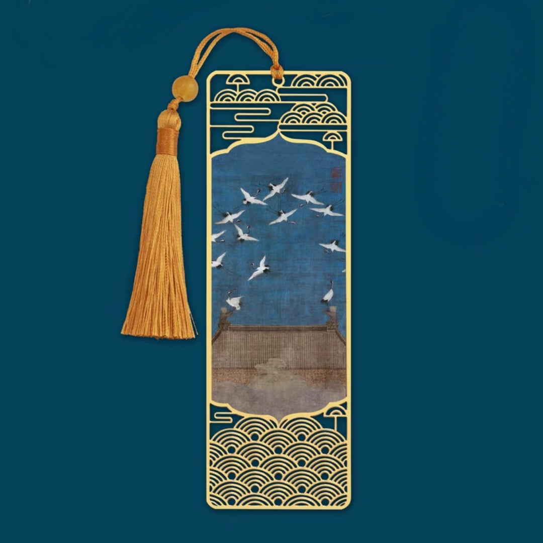 Traditional Crane Metal Bookmark