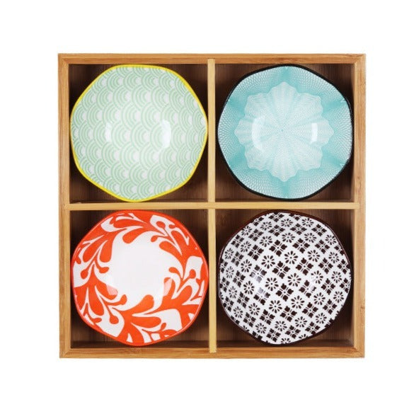 Japanese Appetizer Plates 4 Piece Serving Tray Set B