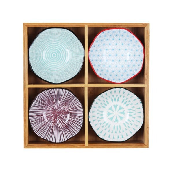 Japanese Appetizer Plates 4 Piece Serving Tray Set C