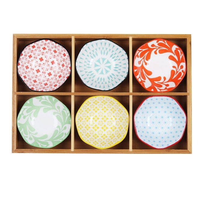 Japanese Appetizer Plates 6 Piece Serving Tray Set