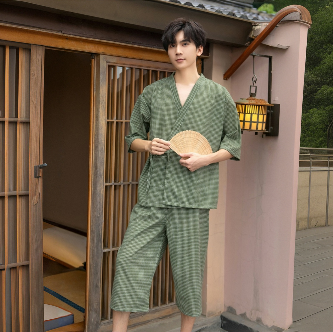 Zen Grid Sauna Pajamas Set