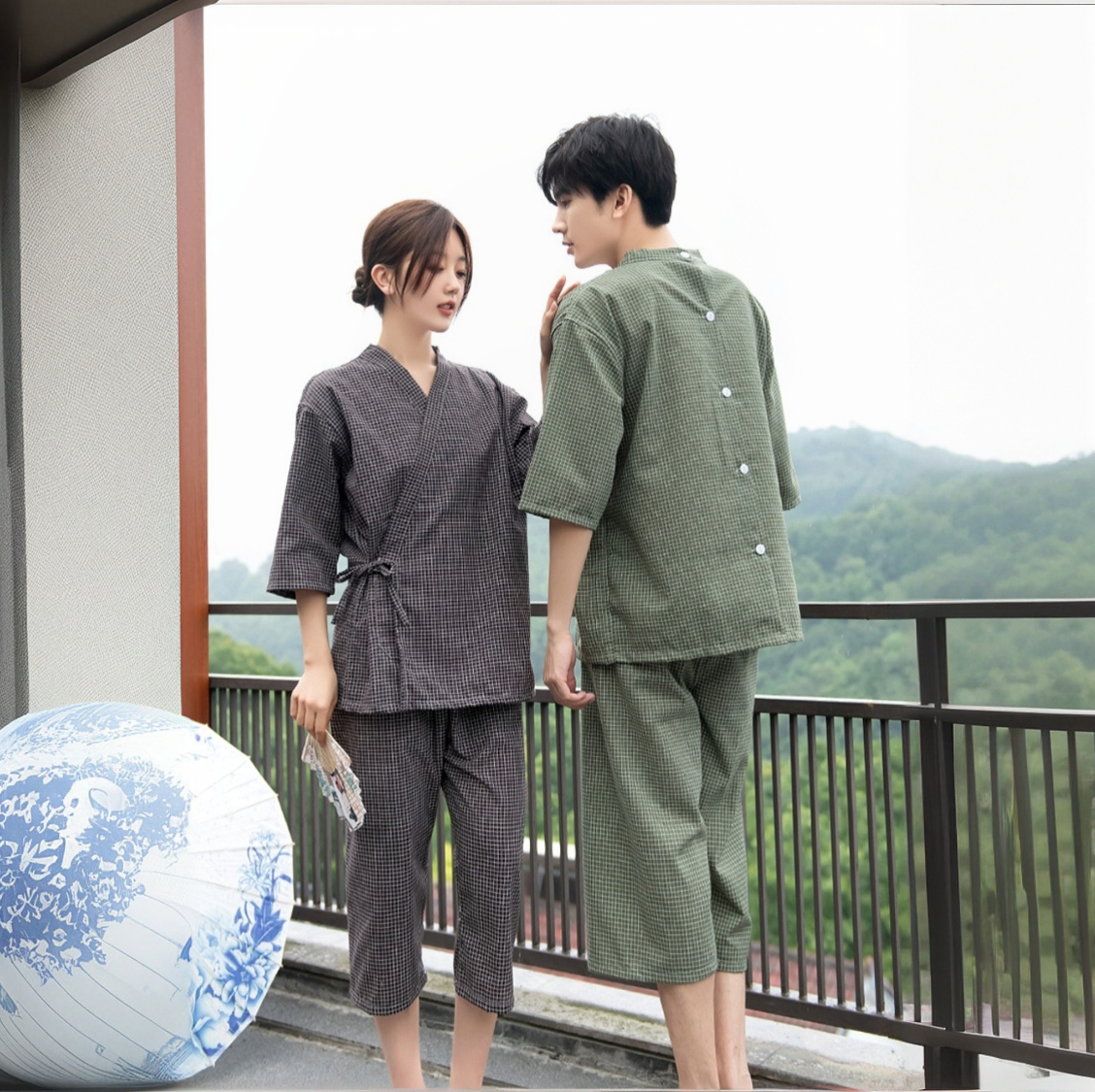 Zen Grid Sauna Pajamas Set