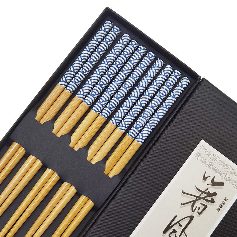 Seigaiha Bamboo Chopsticks Set