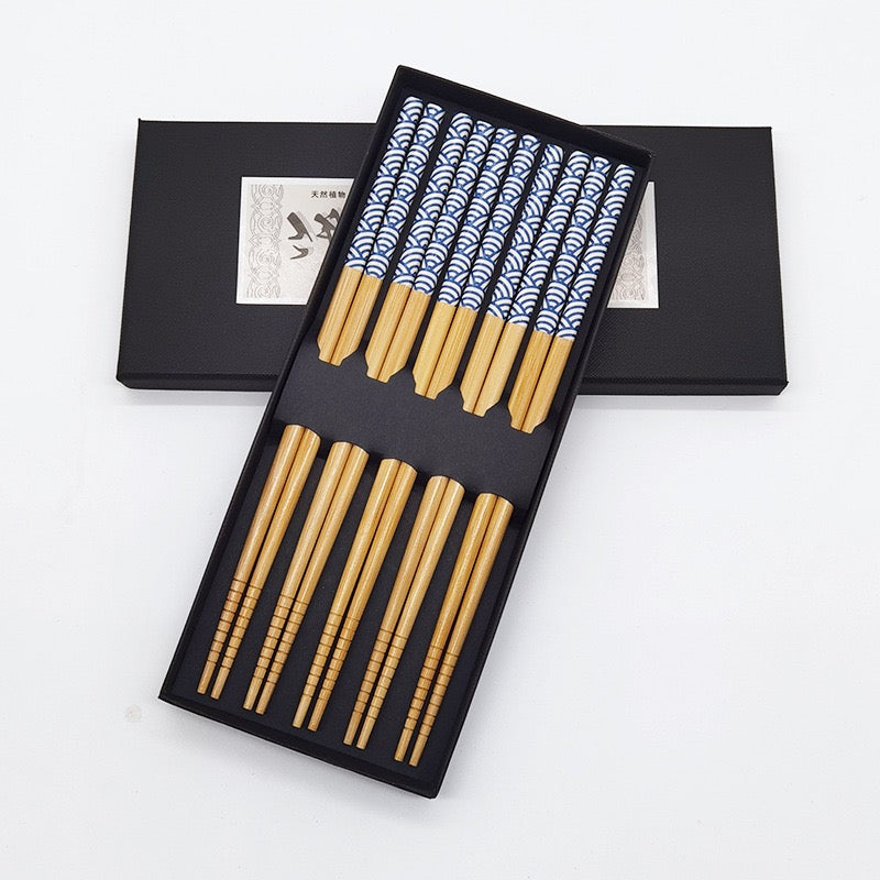 Seigaiha Bamboo Chopsticks Set