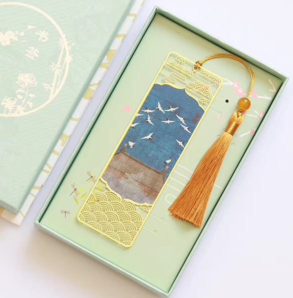 Traditional Crane Metal Bookmark