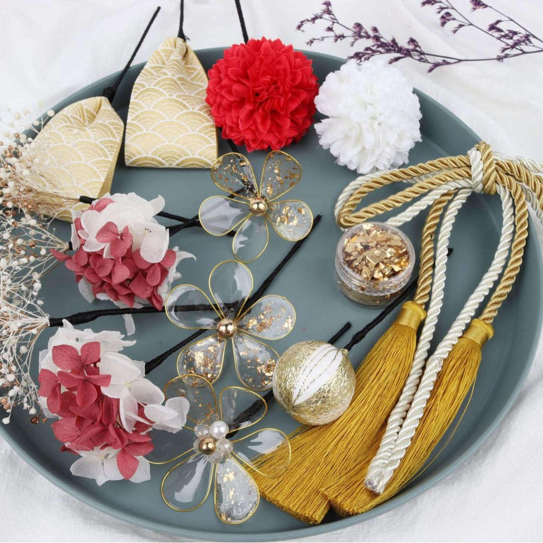 Japanese Wedding Golden Hair Accessories Set