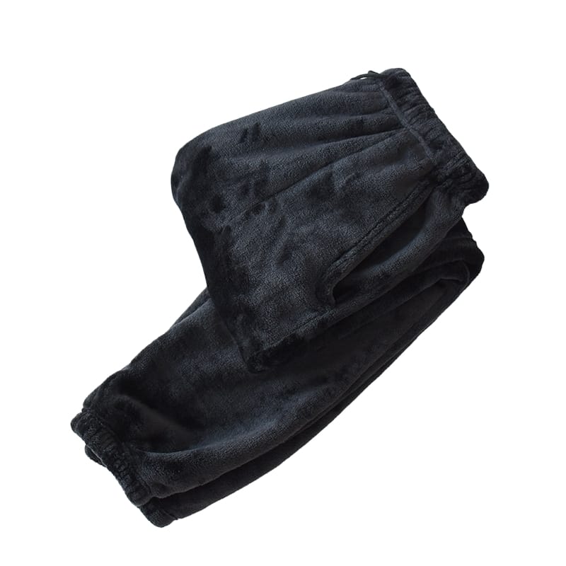 Black Winter Flannel Pajama Pants For Men