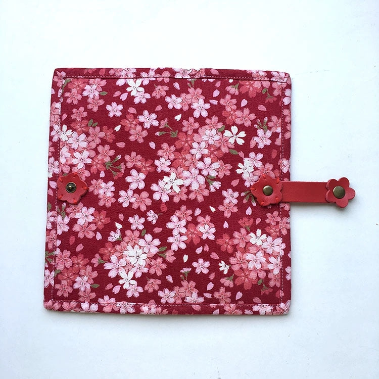 Handmade Japanese Pink Sakura Long Fabric Wallet