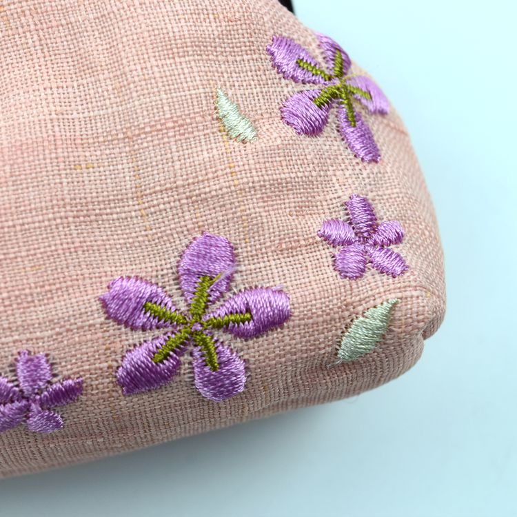 Cherry Blossom Linen Coin Purse