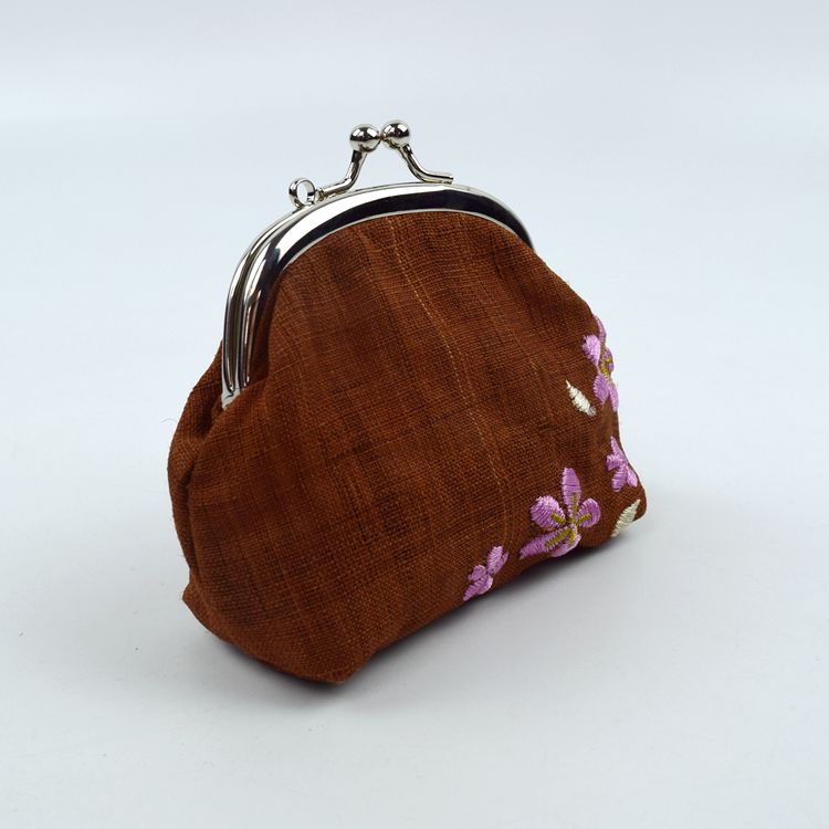 Cherry Blossom Linen Coin Purse