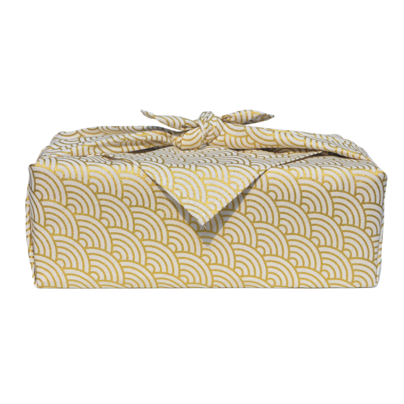 White Seigaiha Furoshiki Bento Wrapping Cloth