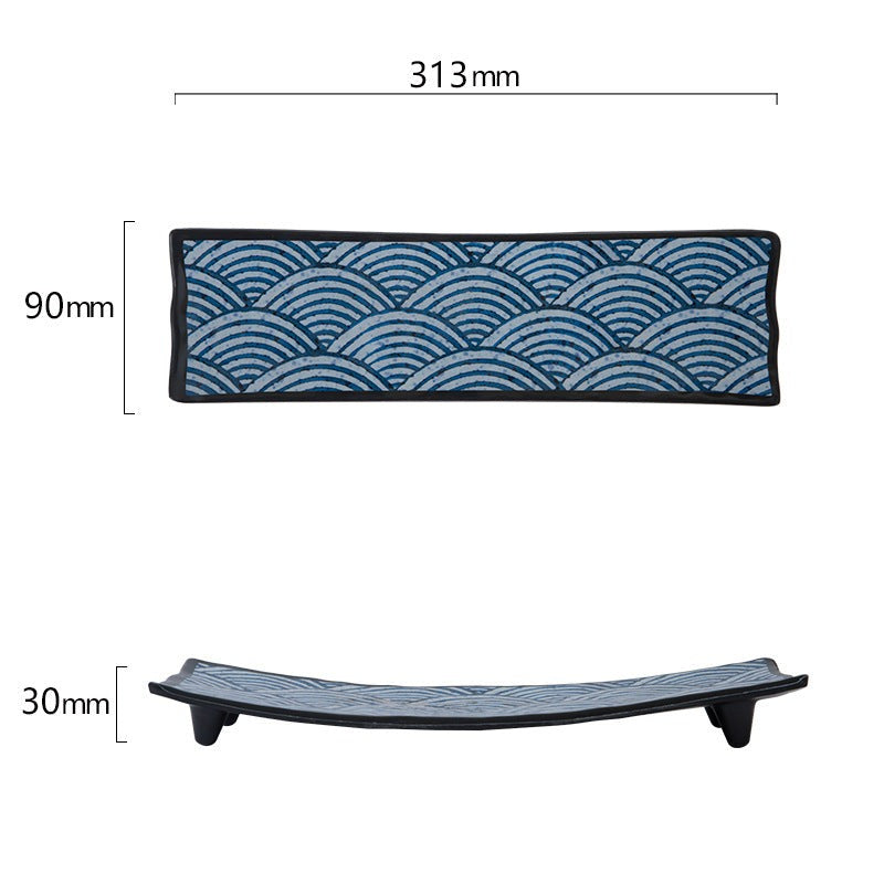 Seigaiha Bridge Shaped Plate