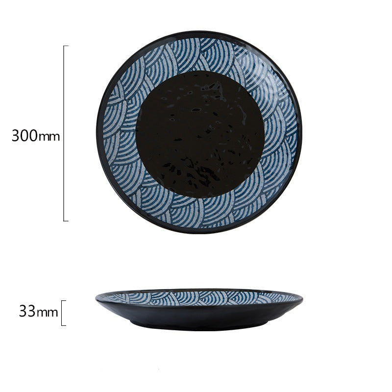 Seigaiha Ceramic Deep Plate 12"