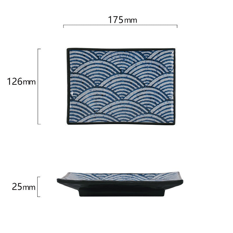 Seigaiha Ceramic Rectangular Plate