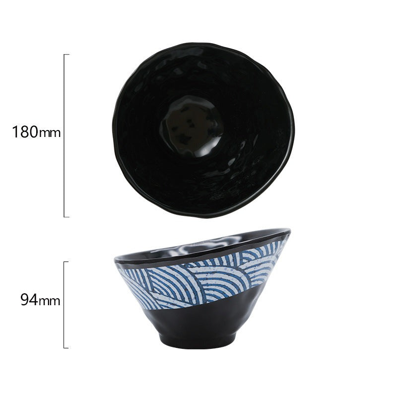 Seigaiha Round Sloped Bowls 1100ml