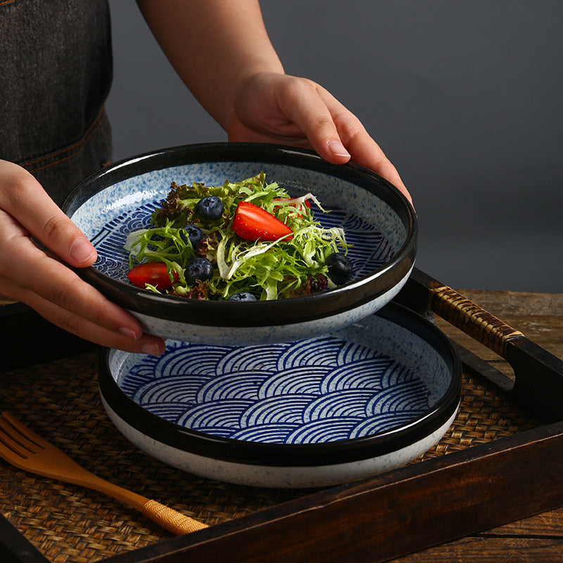 Seigaiha Ceramic Salad Mixing Bowl