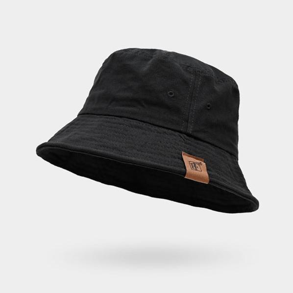 Solid Color Short Brim Bucket Hat Black