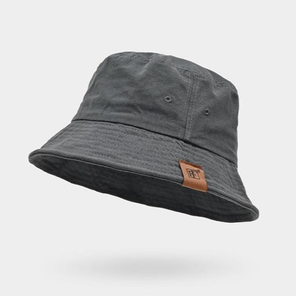 Solid Color Short Brim Bucket Hat Gray