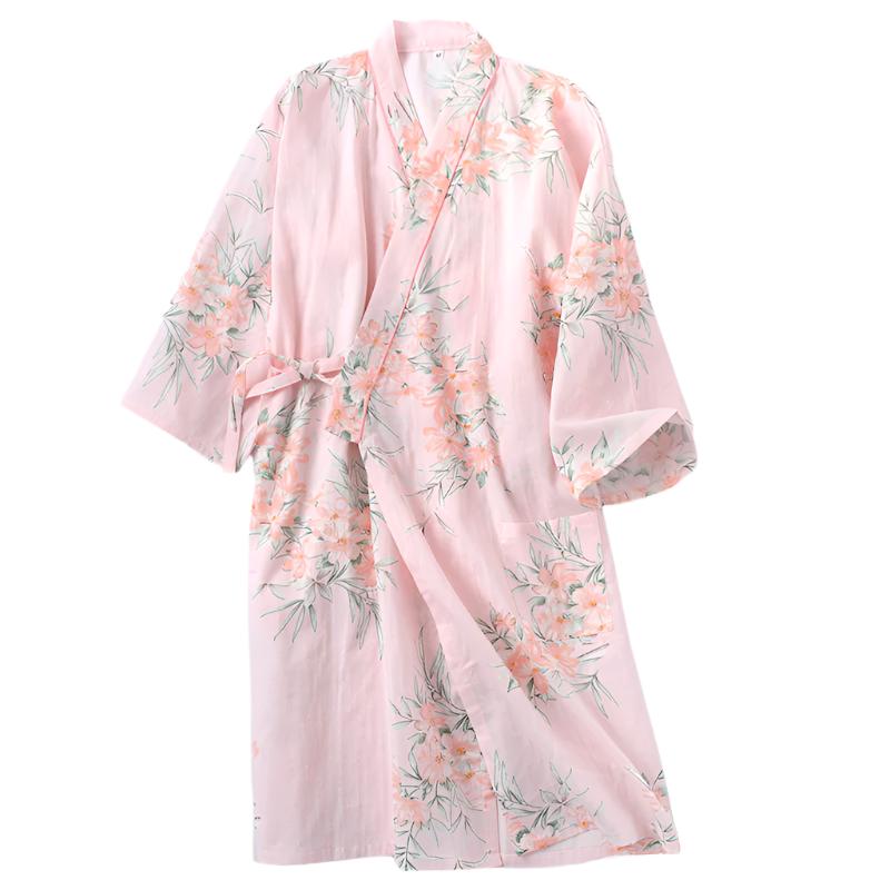 Blossom Breeze Yukata Bathrobe Pink