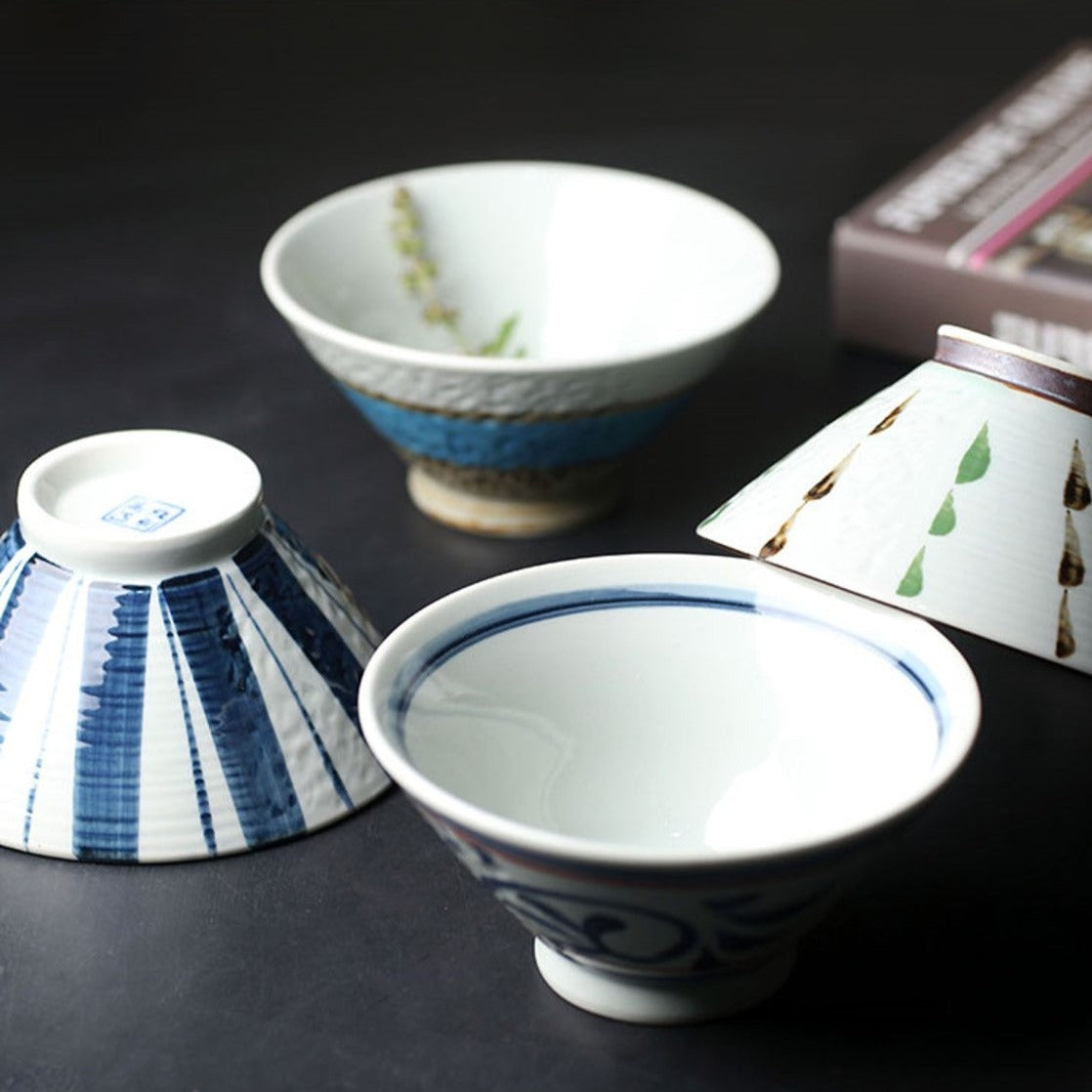 Traditional Japanese Rice Bowl 4-Piece Set