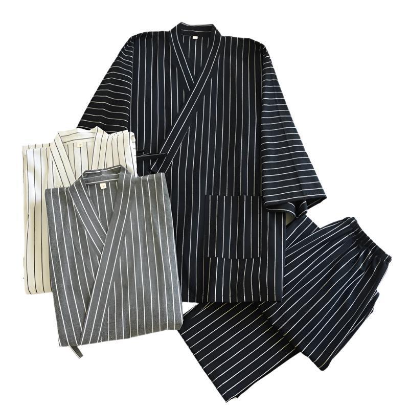 Traditional Striped Japanese Sleepwear Set