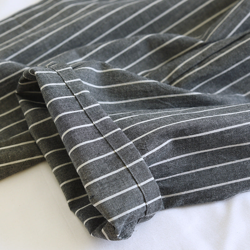 Traditional Striped Japanese Sleepwear Set