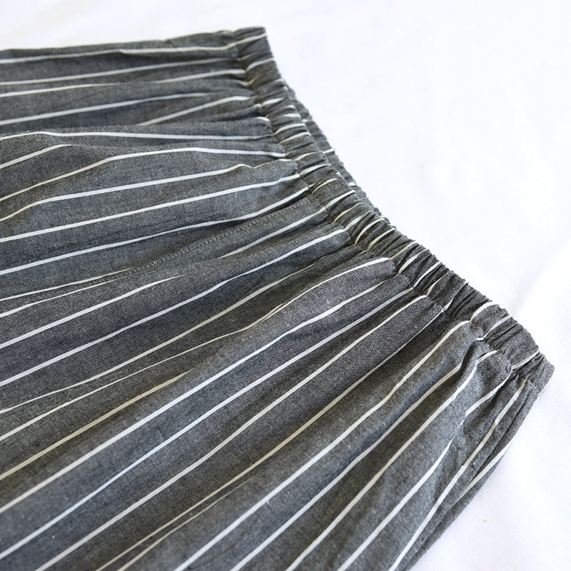 Traditional Striped Japanese Sleepwear Set