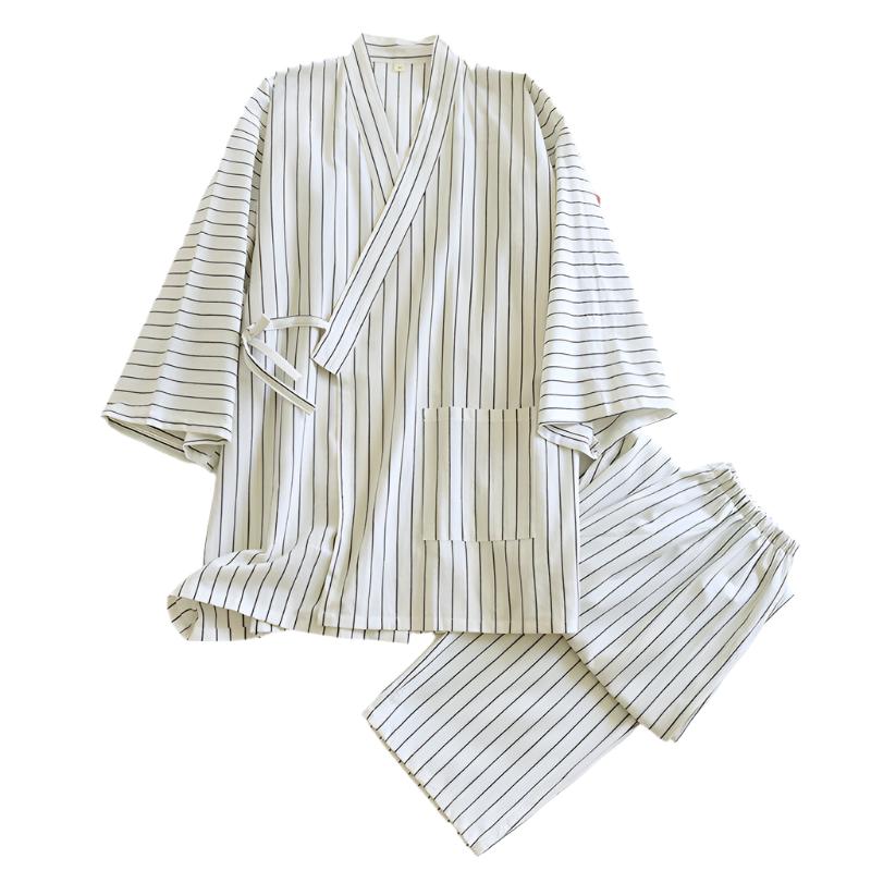 Traditional Striped Japanese Sleepwear Set