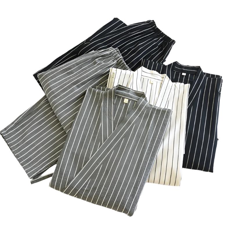 Traditional Striped Japanese Sleepwear Set