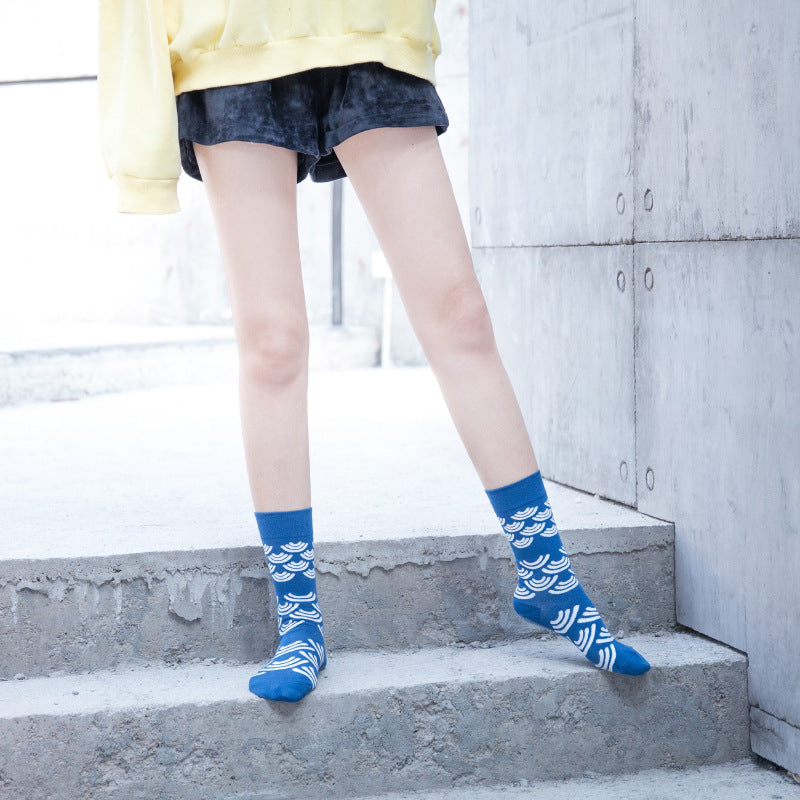 Seigaiha Crew Socks