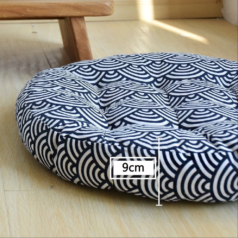 Seigaiha Japanese Wave Cushion Floor Pillow