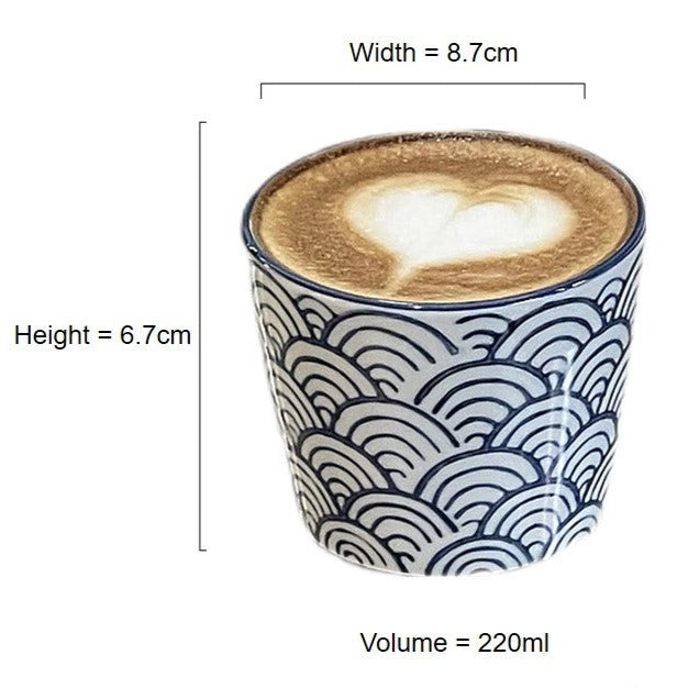 Seigaiha Ceramic Coffee Cup 220ml