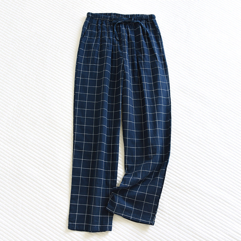 Unisex Checked Japanese Pajamas Pants