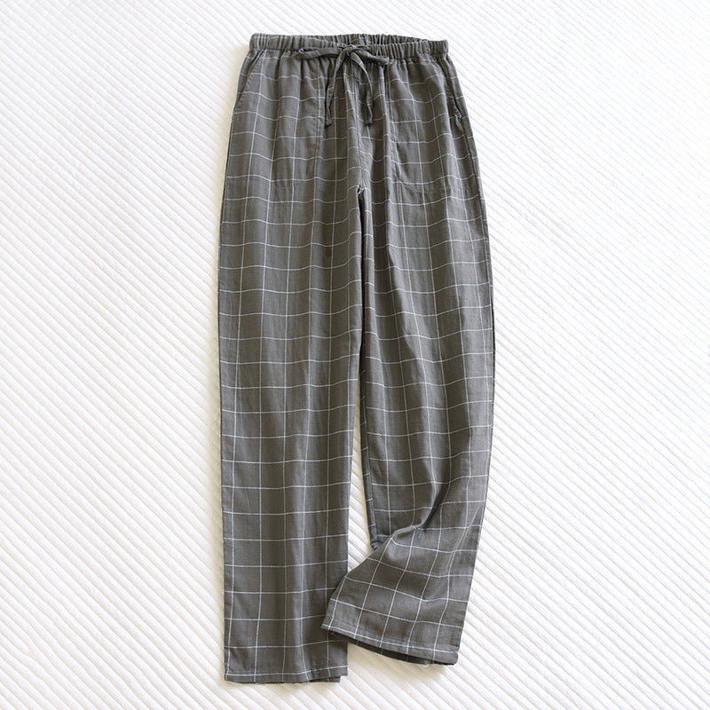 Unisex Checked Japanese Pajamas Pants