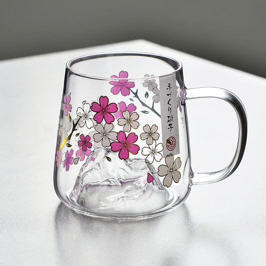 Color-Changing Cherry Blossom Glass Mug