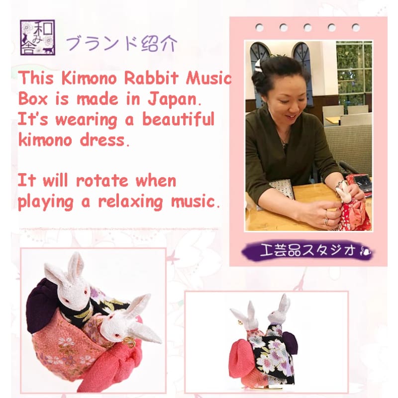 Couple Kimono Rabbit Music Doll