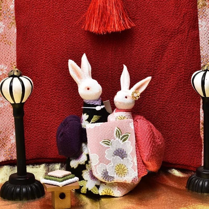 Couple Kimono Rabbit Music Doll