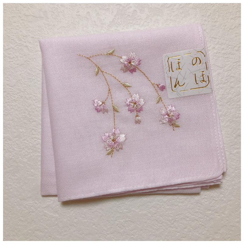 Embroidered Sakura Handkerchief